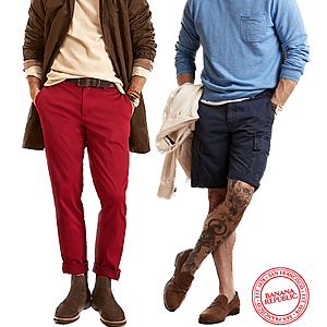 Banana Republic Extra 20% Sale Styles + 15% OFF | Men's Tapered Rapid Movement Chino (Red 32L, 34L) $13.60, Relaxed Organic Sweater $13.60 + FS on $34+