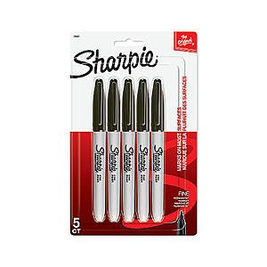 Office Depot/OfficeMax: 5-Pack of Sharpie Fine Point Markers (Black, Asst Colors) $3.00 ea WYB 2 or more + 100% Back in Rewards