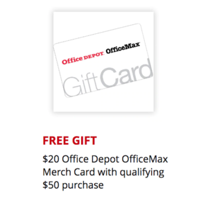 Office Depot / OfficeMax: Free $20 OD Merchandise Card W/ Purchase of $50 or More Qualifying Products in One Transaction