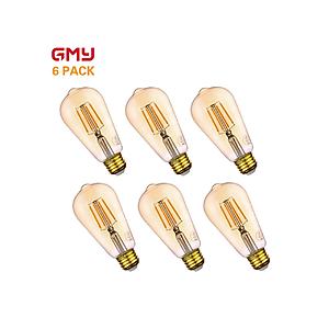 2 x 6-Pack Dimmable Vintage LED Edison Bulbs by GMY, ST19 - 4.5W at NewEgg Marketplace $15.99 and More w/ Free S/H