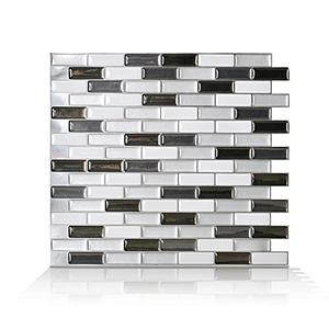 SmartTile Peel & Stick Backsplash Tiles: Murano Metallik Grey (10.20" x 9.10") $5 + Free Store Pickup