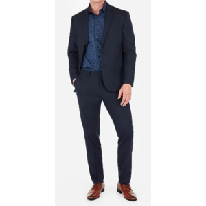 Express.com: Slim Navy-Stripe Wrinkle-Resistant Stretch Suit Pants & Jacket $111 + Free Shipping