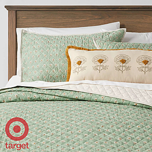 THRESHOLD 4-Pc Quilt Set (Full/Queen) $29.50, 3-Pc 300 TC Hotel 100% Cotton Comforter Set $44.50 & More + 2.5% Slickdeals Cashback (PC Req'd)  at Target + Free Curbside Pickup