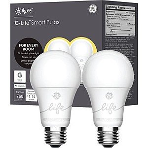 2-Pack C by GE A19 Bluetooth Smart LED Bulbs $12 + Free Shipping