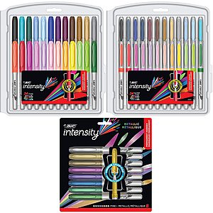 BIC: 56-Ct Intensity Permanent Marker Coloring Bundle $11.15, 36-Ct Round Stic Grip Xtra Comfort Ball Pen (Black) $2.97 & More + Free S&H w/ Prime or $25+