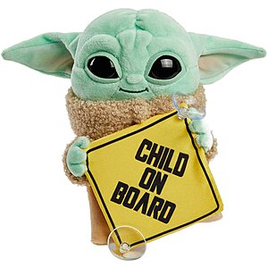 Star Wars Mandalorian Grogu Plush “Child on Board” Automobile Sign - $6.40 +Free S/H with Amazon Prime