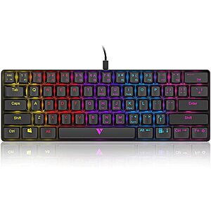 GTRacing 60% RGB Mechanical Gaming Black Keyboard (Blue Switches, USB-C) $13.96 + Free Shipping