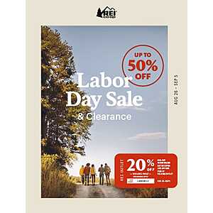 REI Labor Day Sale + Co-op Members Offer: Extra Savings on One Outlet Item 20% Off + Free Store Pickup