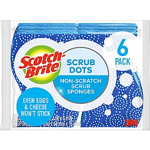 6-Count Scotch-Brite Scrub Dots Non-Scratch Scrub Sponges $4.20 w/ Subscribe & Save & More