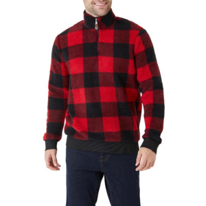 Chaps Men's Clothing (Limited Sizes): Quarter Zip Faux Sherpa Pullover $4.85 & Much More