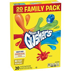 6-Pack 20-Count Gushers Fruit Flavored Snacks (Strawberry & Tropical) $27.84 w/ S&S + Free S&H w/ Prime or $35+