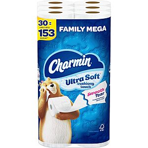 60-Count Charmin Family Mega Roll Toilet Paper (Ultra Soft) + 154oz Gain Laundry Detergent + $20 Amazon Credit $70.72 w/ S&S + Free S&H