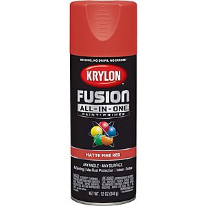 12-Oz Krylon Fusion All-In-One Spray Paint (Indoor/Outdoor, Various Colors) from $3.10