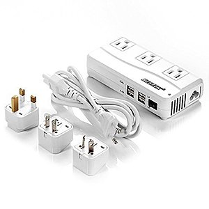 BESTEK Universal Travel Adapter & 220V to 110V Converter w/ USB Charging (White) $20 + Free Shipping