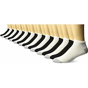 10-Pair Gildan Men's Low Cut Socks (Black & White) $6.50
