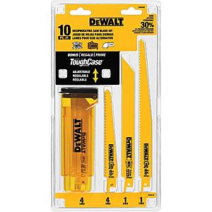 DEWALT Reciprocating Saw Blades, Bi-Metal Set with Case, 10-Piece (DW4898) - $4.99 at Amazon + FS with Prime