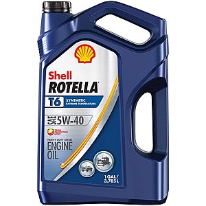 Shell Rotella T6 Full Synthetic 5W-40 Diesel Engine Oil $14.98 (after rebate)