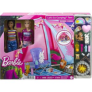 20-Piece Barbie Let's Go Camping Playset w/ 11.5" Dolls & Accessories $18 + Free Shipping