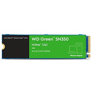 2TB Western Digital WD Green SN350 M.2 2280 Gen3 NVMe Internal SSD $74.70 + Free Shipping
