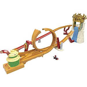 Hot Wheels The Super Mario Bros. Movie Jungle Kingdom Raceway Track set w/ Mario Toy Car $28 + Free Shipping