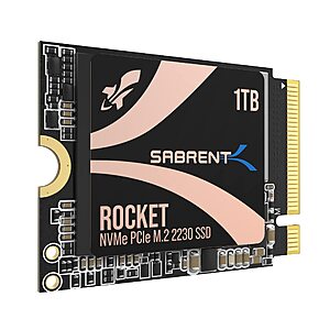 1TB Sabrent Rocket 2230 NVMe PCIe Solid State Drive SSD (Steam Deck Compatible, SB-2130-1TB) $90 + Free Shipping