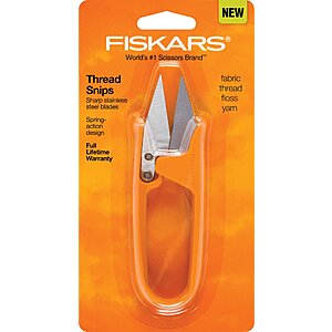 7" x 2.4" Fiskars Thread Snip Scissors w/ Spring-Action Design $4 + Free Shipping w/ Prime or on $35+