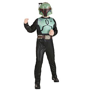 STAR WARS Boba Fett Official Youth Costume w/ Printed Jumpsuit & Plastic Mask (Boy's Medium) $6.85 + Free Shipping w/ Prime or on $35+
