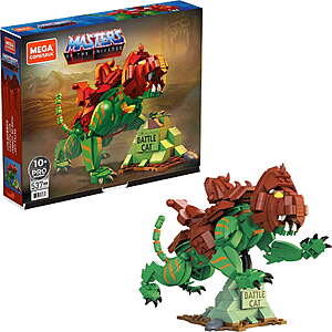 Select Walmart Stores: 537-Piece MEGA Masters Of The Universe Posable Battle Cat Buildable Action Figure Set w/ Nameplate Display Stand $10.50 + Free S&H w/ Walmart+ or $35+