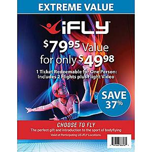 Sam's Club Members: $80 iFLY Indoor Skydiving 1 Voucher 2 Flights $42 + Free S&H (Redeemable at Select Locations)