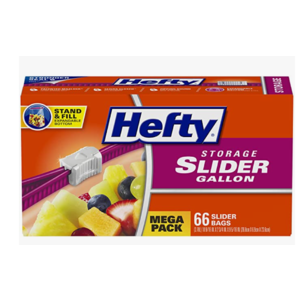 66-Count Hefty Slider Storage Bags (Gallon) $4.89 w/ S&S + Free Shipping w/ Prime or on orders over $25