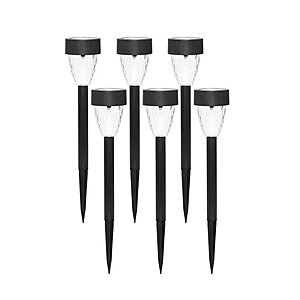 Mainstays Solar Powered Black Tapered LED Path Light 6-Count $6.90 + Free Store Pickup