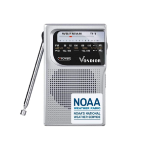 Vondior Portable NOAA Weather Radio (Silver) $10 + Free Shipping