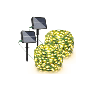 2-Pack Outdoor LED Solar String Lights 80FT 240LED IP67 $9.99 (total 160 ft!)