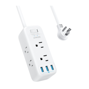5' Anker Power Strip 300J Surge Protector w/ 6-Outlets/3x USB Ports (White) $13 + Free Shipping