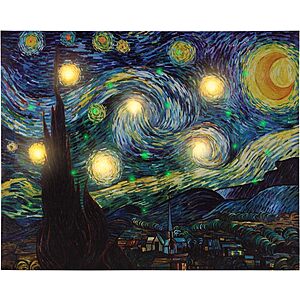 12" x 16" Lavish Home "Starry Night" LED Lighted Canvas Art $9.70 & More + Free Shipping