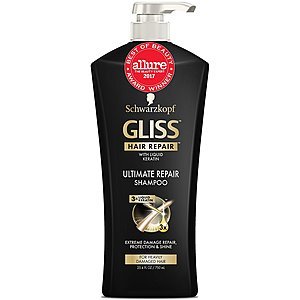 25.4 Ounce Bottle Schwarzkopf GLISS Hair Repair Shampoo, Ultimate Repair for Damaged Hair - $3.80 w/S&S ($3.40 w 5 S&S Orders) - Amazon