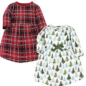 2-Ct. Hudson Baby Baby Girls' 100% Cotton Dresses (Evergreen Trees) from $4.12 at Amazon