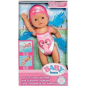 Baby Born - Such A Good Swimmer Doll w/Cute Unicorn Bathing Suit & Cap $12.80 + Free Ship w/Prime
