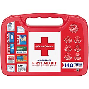 140 pcs. Johnson & Johnson / Band-Aid / Tylenol / Neosporin  All-Purpose Portable Compact First Aid Kit $9.39 w/s&s
