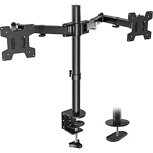 Wali Dual LCD Monitor Fully Adjustable Desk Mount Stand (Up to 27" Screens) $15 + Free S/H