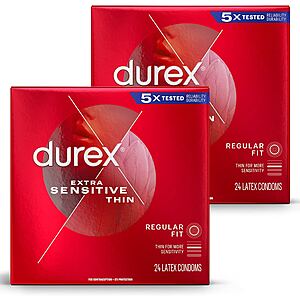Durex Condoms: 48-ct. Extra Sensitive/Ultra Fine Latex Lubricated Condoms $20.88 ws&s