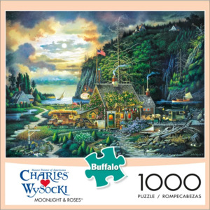1000 Pc. Buffalo Games Charles Wysocki - Moonlight & Roses Jigsaw Puzzle $4.92 + Free S&H w/ Walmart+ or $35