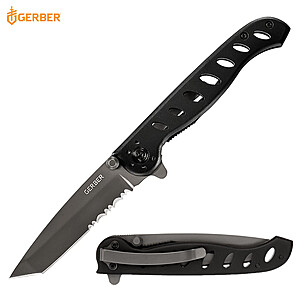 Gerber Evo Mid Tanto Serrated Folding Knife $12.99 + Free Shipping