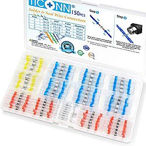 150-Piece TICONN Solder Seal Wire Connector Kit $6 w/ S&S + More