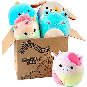 5-Pack Squishmallow 5" Plush Mystery Box - Assorted Set of Various Styles - Cute and Soft Squishy $34.99 + Free Shipping