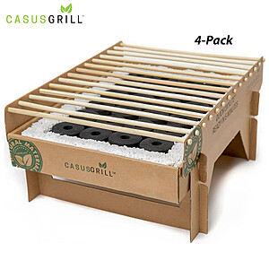 4-PACK: CasusGrill One-Time Use Biodegradable Instant Grill $39.99 + Free Shipping