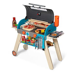 Melissa & Doug Wooden Deluxe Barbecue Grill, Smoker and Pizza Oven Play Food Toy $99 + Free Shipping