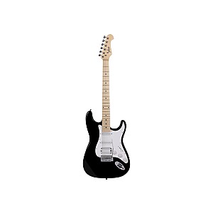 Indio by Monoprice Cali Classic HSS Electric Guitar with Gig Bag - Black Body, White Pickguard, Maple Fretboard $73.99 + Free Shipping