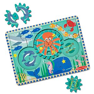 18-Pieces Melissa & Doug Wooden Underwater Jigsaw Spinning Gear Wooden Puzzle $6.54 + Free Shipping w/ Prime or on $35+