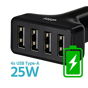 Monoprice 4-Port USB Car Charger $6.49 + Free Shipping